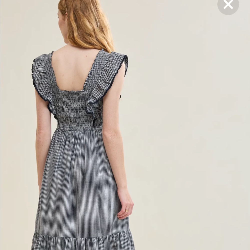 Aerie Black and White Checkered Midi Dress